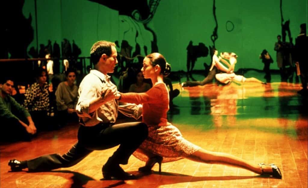 Two tango dancers on stage