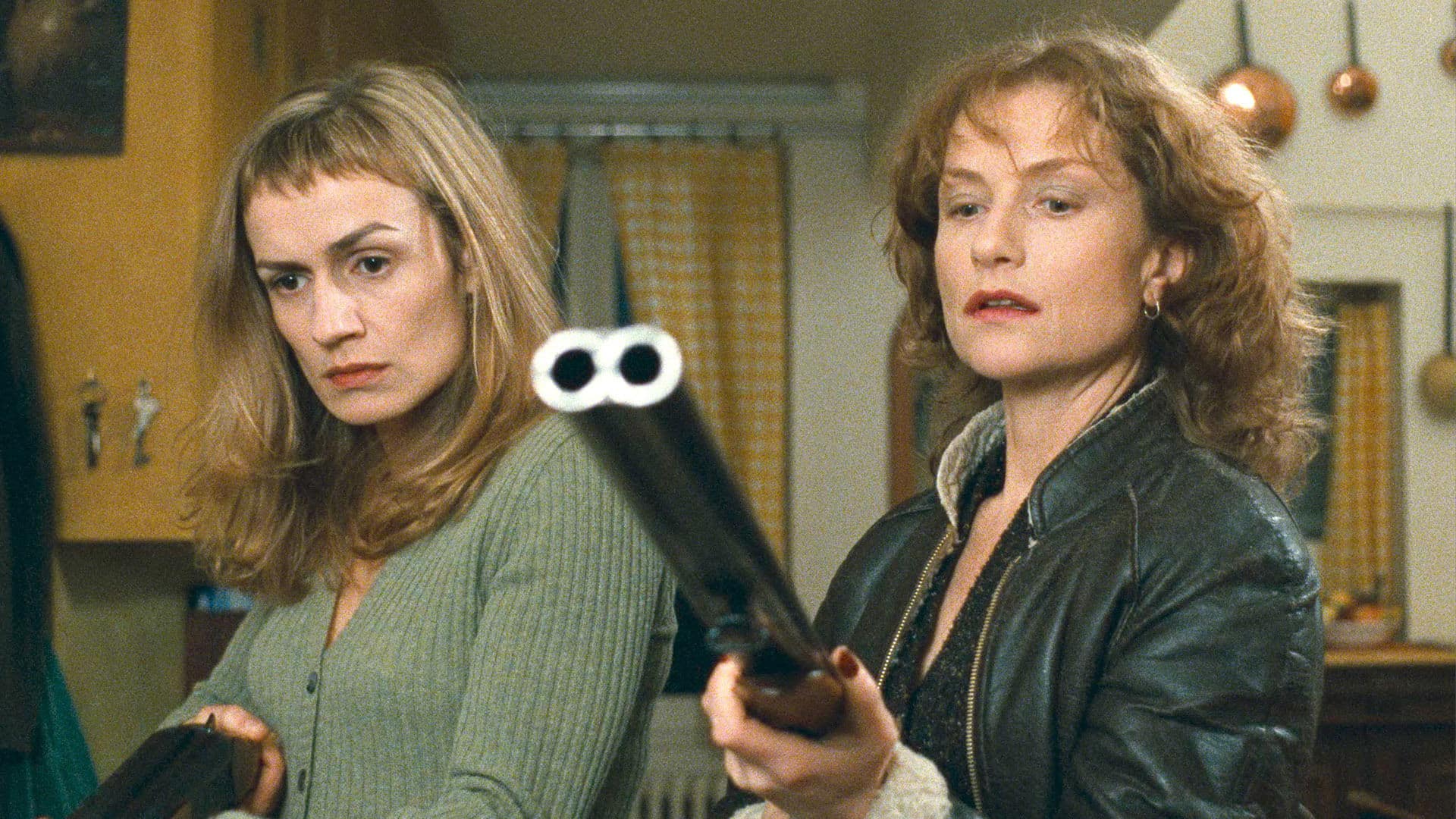 Sophie and Jeanne with shotguns
