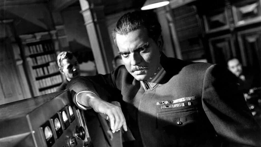 Orson Welles as police chief Colonel Haki