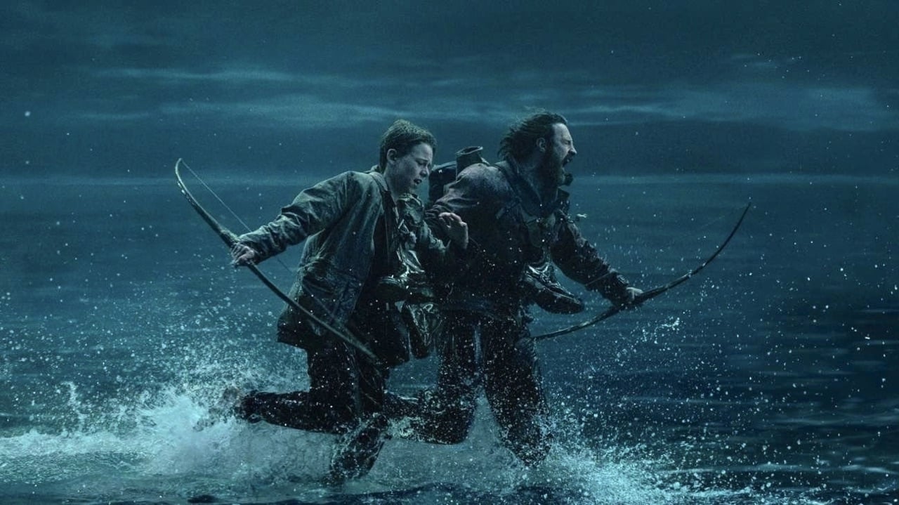 Spike and Jamie running from zombies