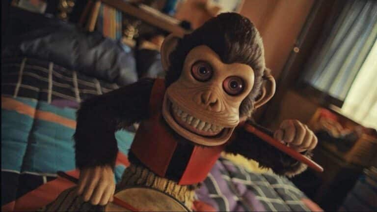 The monkey beating its drum