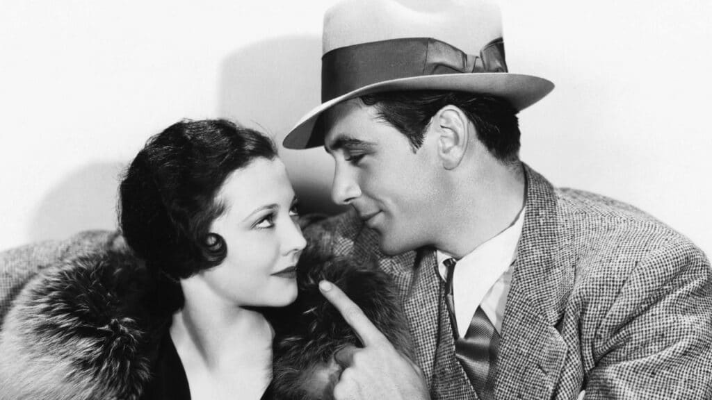 Sylvia Sidney and Gary Cooper look into each other's eyes