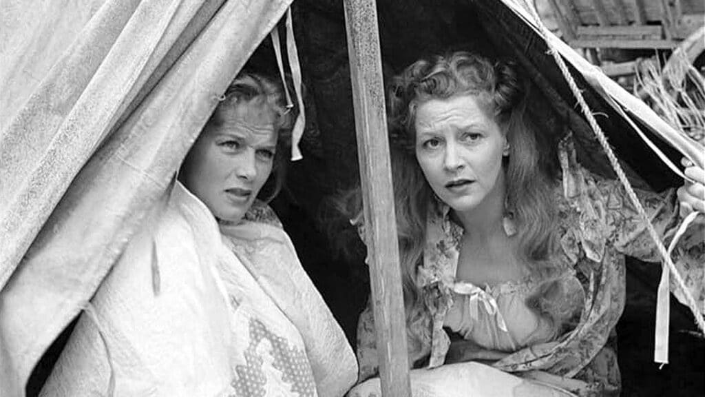 Fifi and Laurie in a tent