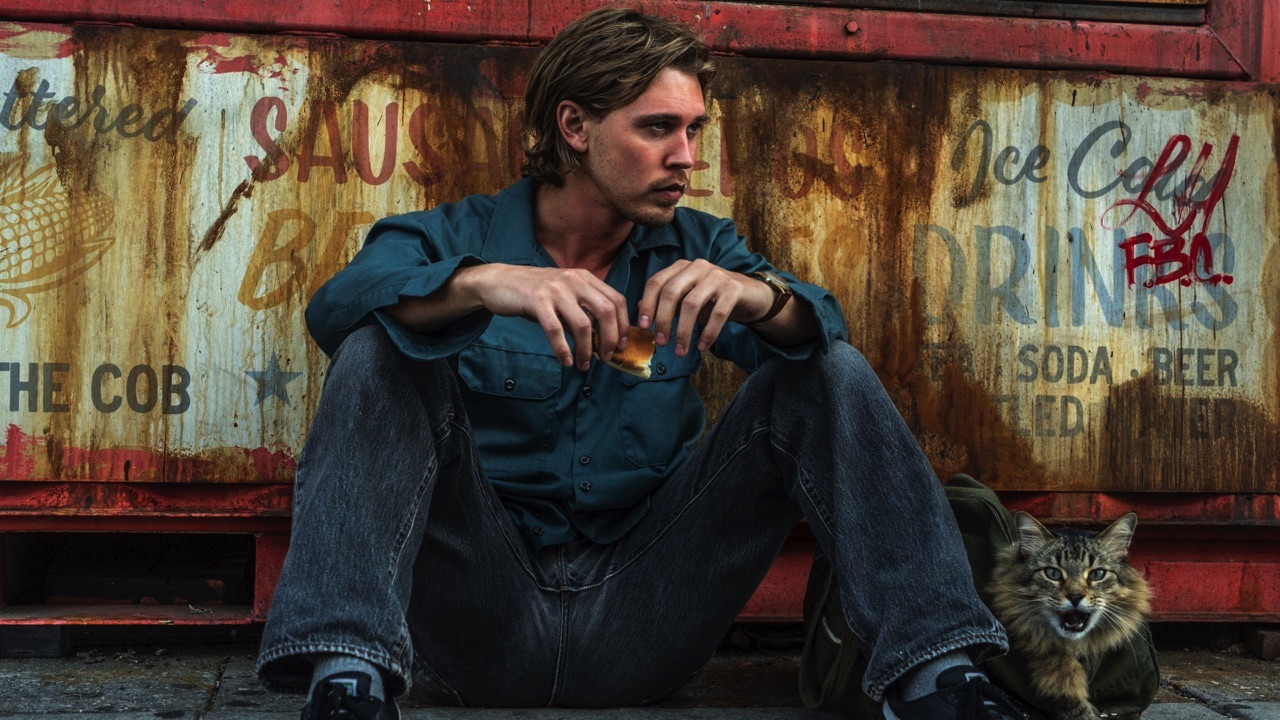 Hank sitting on the ground alone