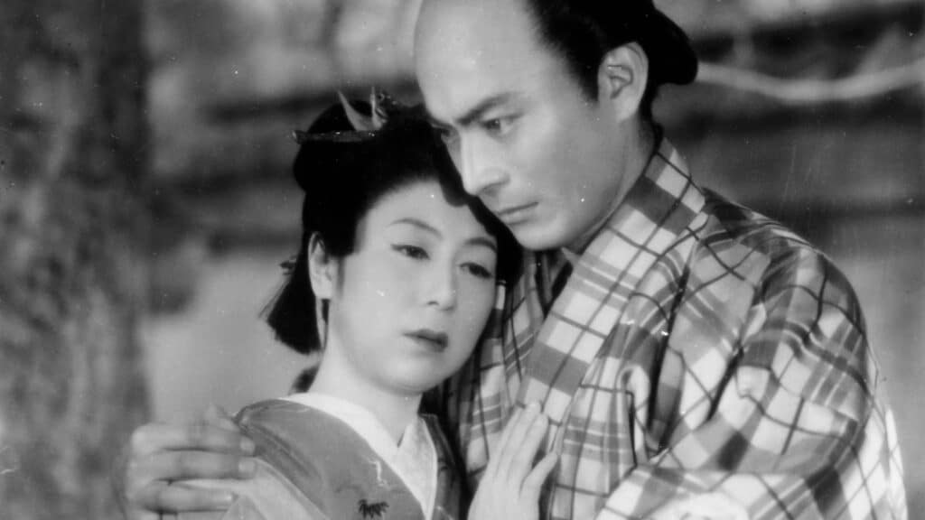 Oharu with the doomed love of her life, Katsunosuke