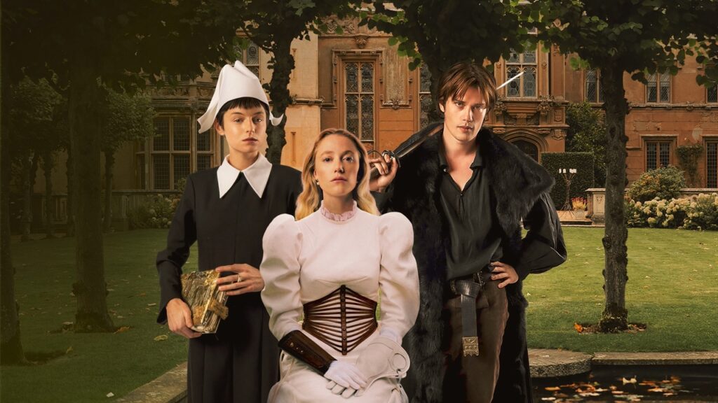 Emma Corrin, Maika Monroe and Nicholas Galitzine