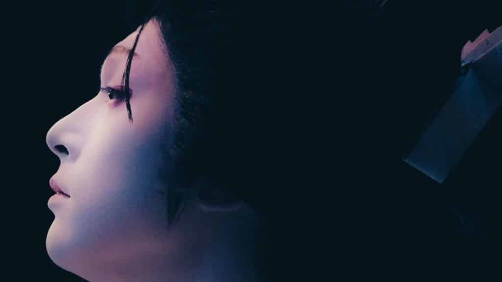 Kikuo in full kabuki make-up