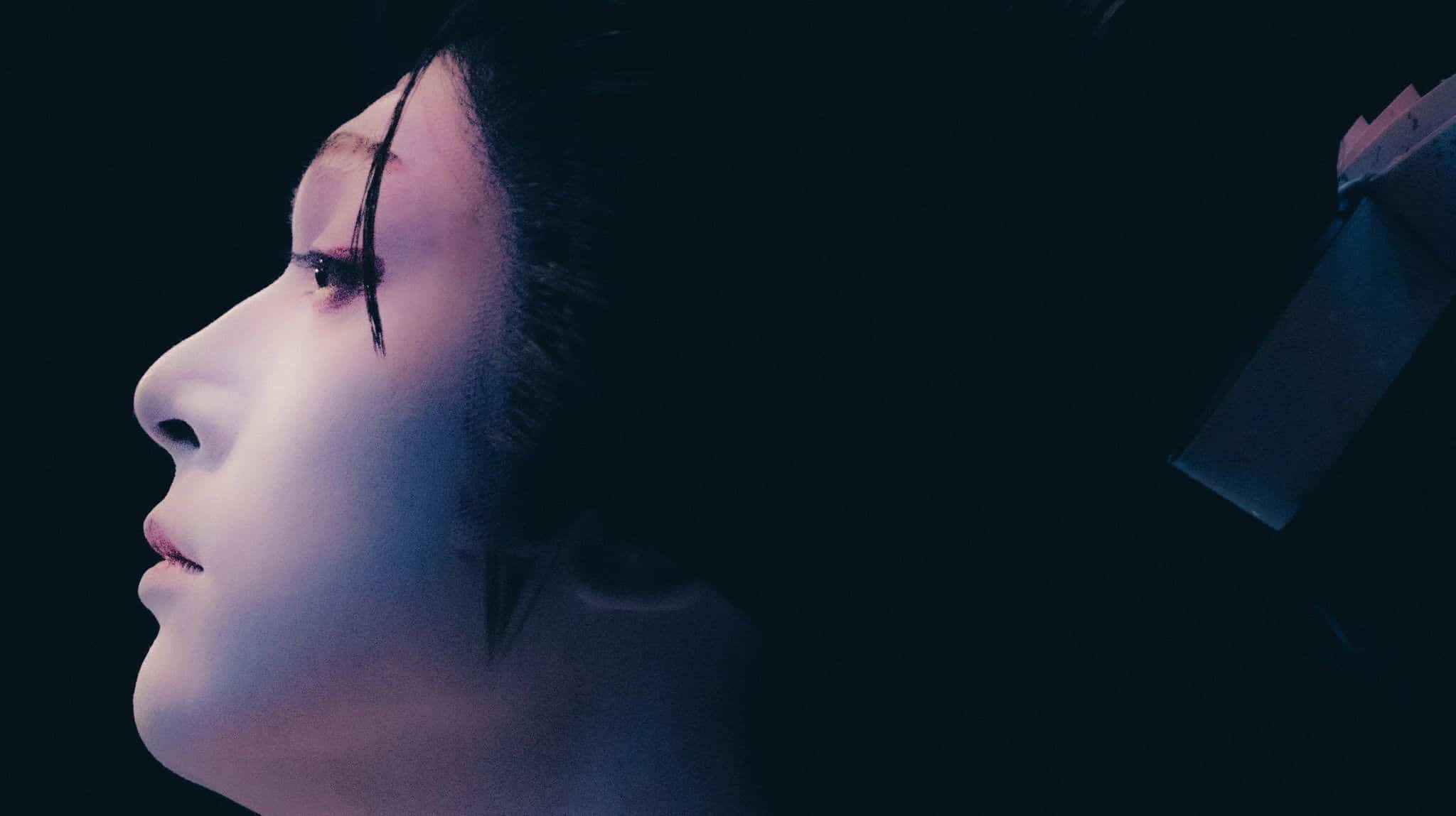 Kikuo in full kabuki make-up