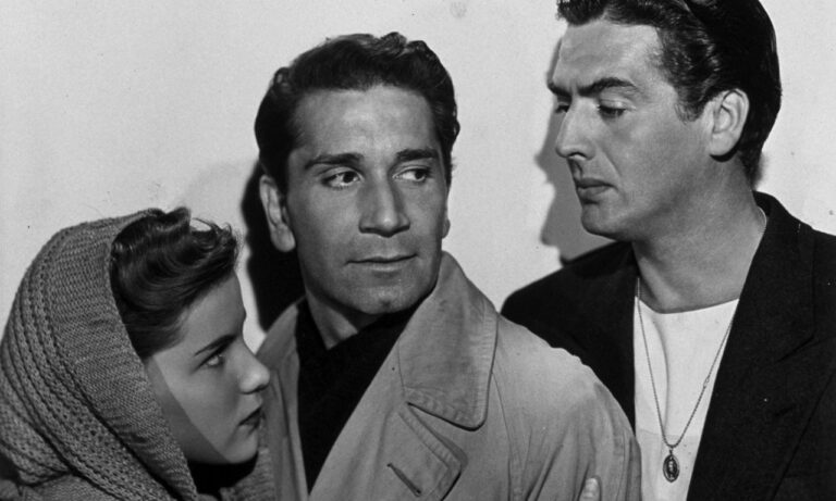 Debra Paget, Richard Conte and Victor Mature