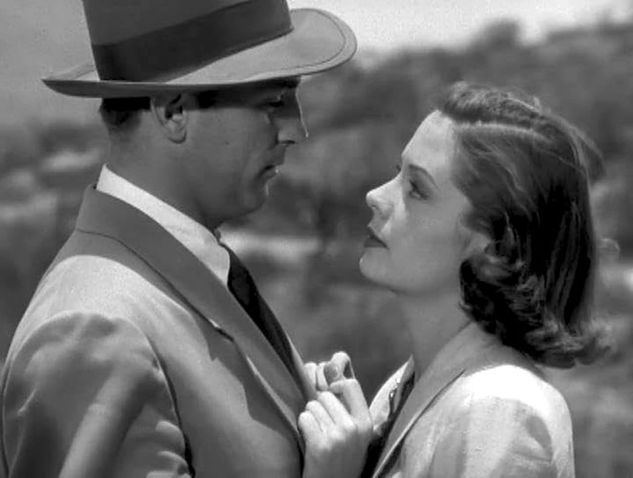 Robert Mitchum and Jane Greer face to face