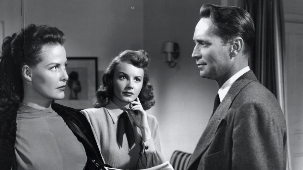 Janet Blair, Janis Carter and Franchot Tone