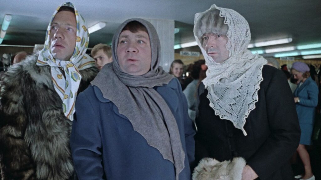 The three desperados dressed as women