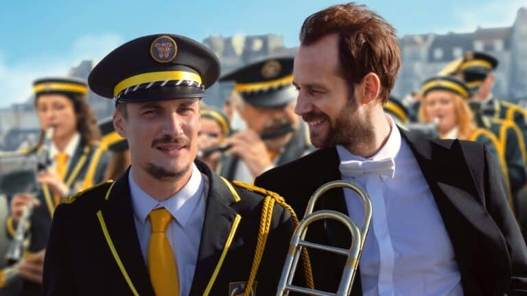 Jimmy and Thibaut together with Jimmy's band