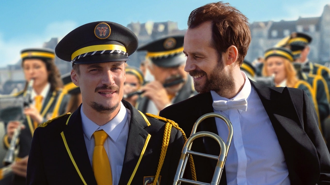Jimmy and Thibaut together with Jimmy's band
