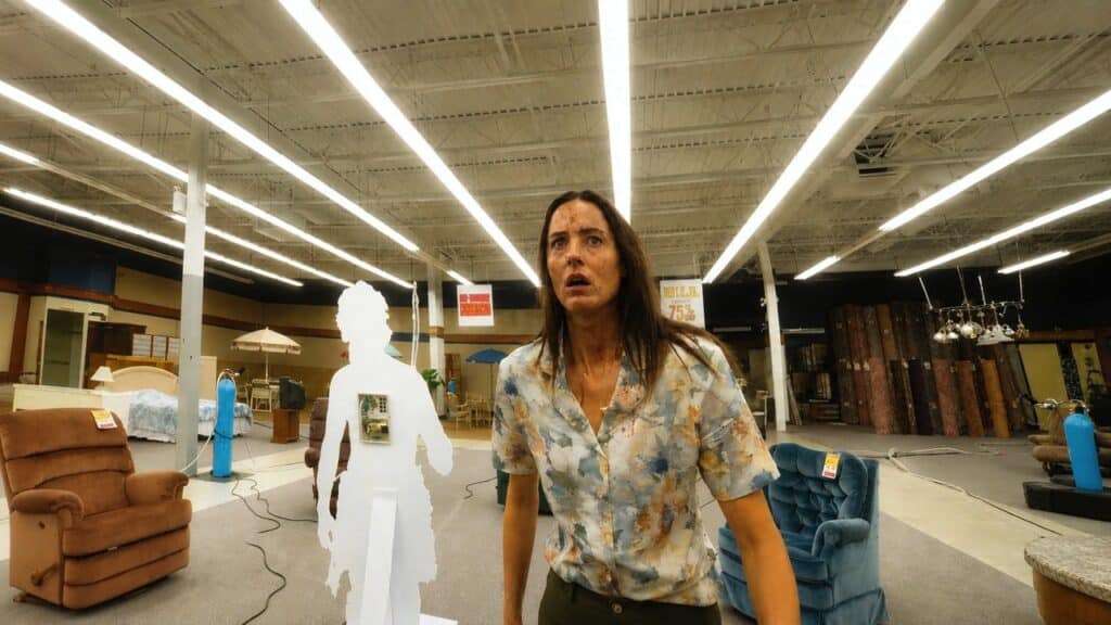 Shrink Mary investigates at the furniture emporium