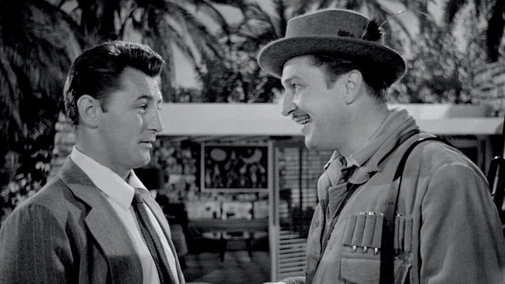 Robert Mitchum and Vincent Price face to face
