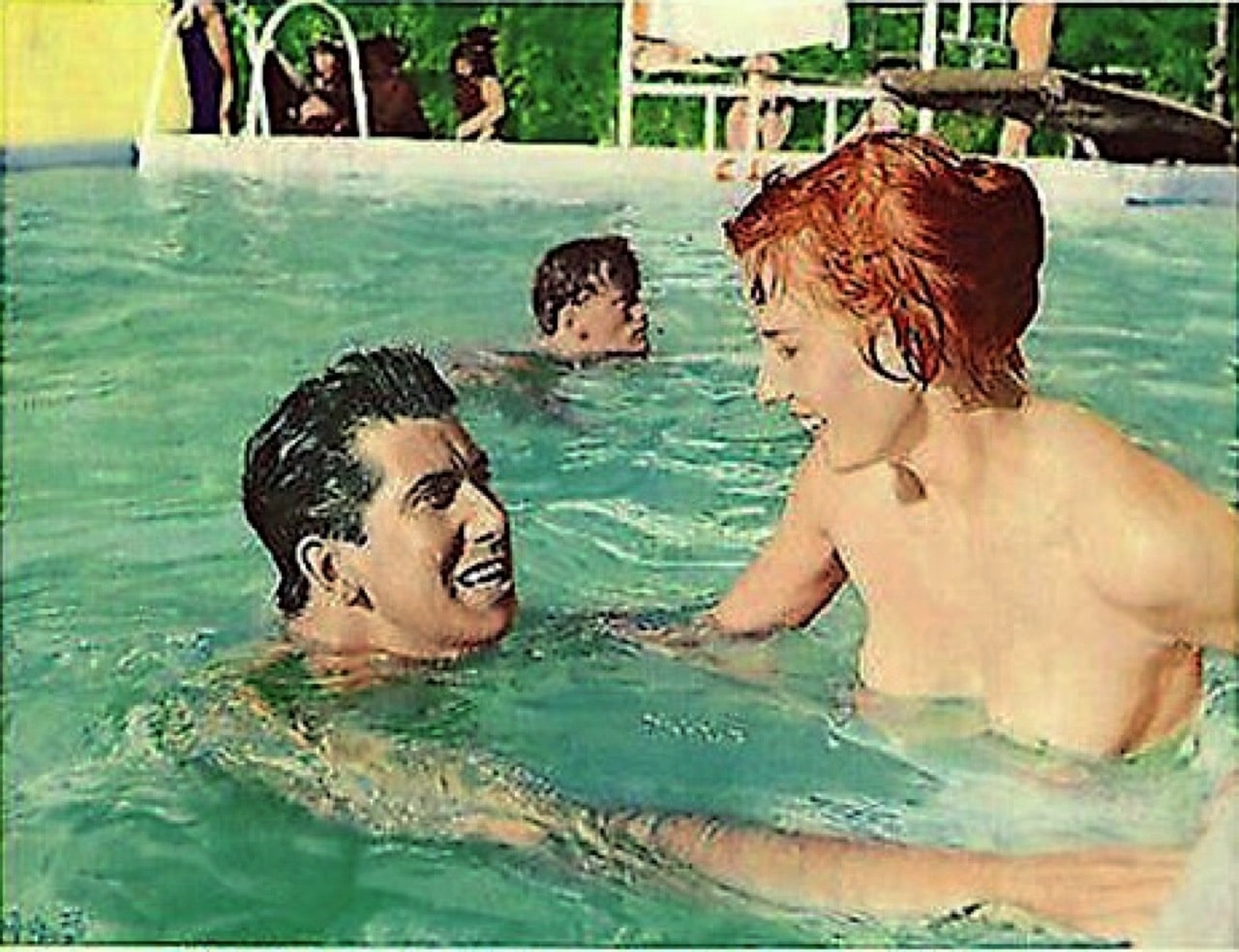 Bob and sister-in-law Carol in the pool